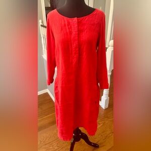 SANDWICH Fuchsia Linen dress